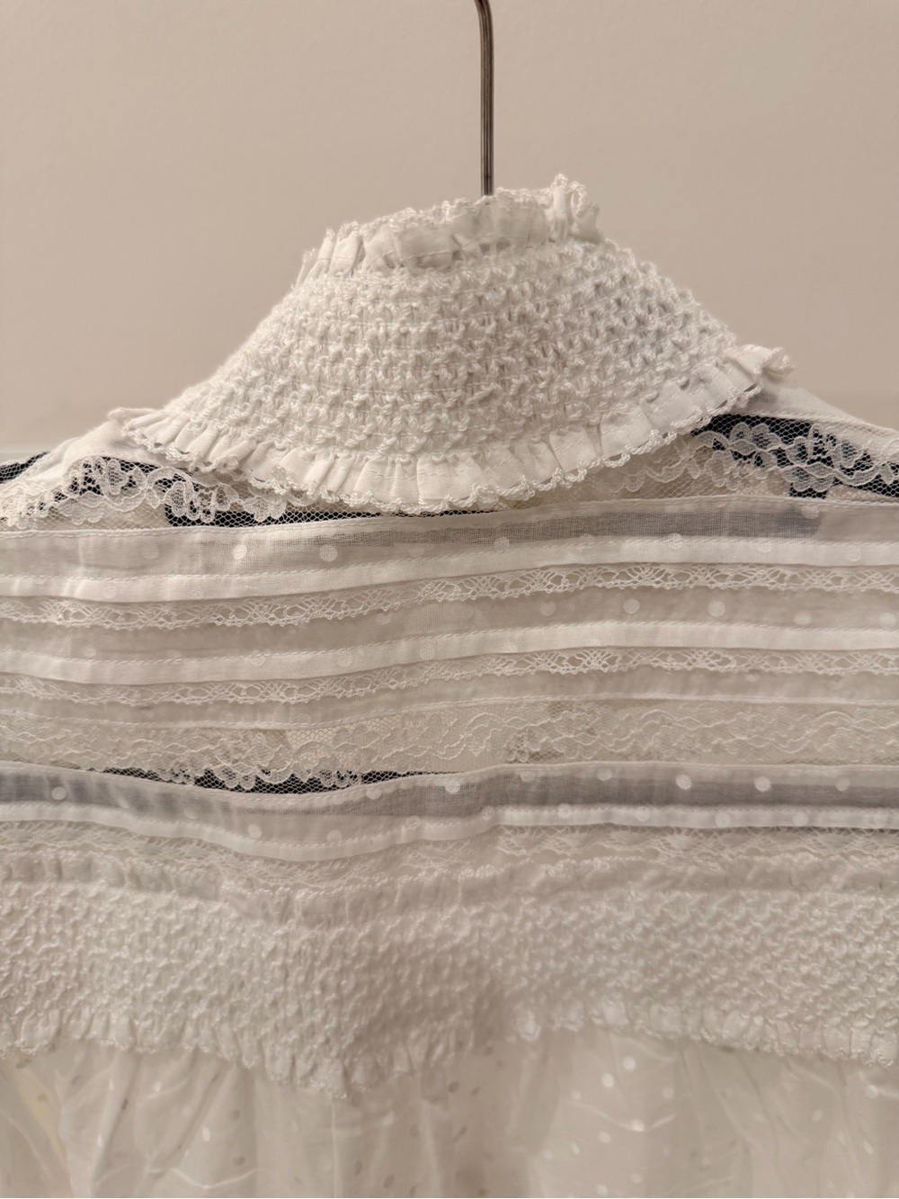 Zimmermann White Sheer Lace Dot-Print Candescent top - Picture 4 of 8